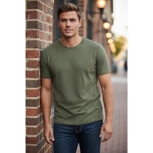 Banana Republic Luxe Touch Performance Tee Olive Green Short Sleeve XL